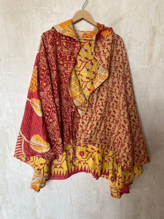 Kantha Hood Poncho KHDK 81