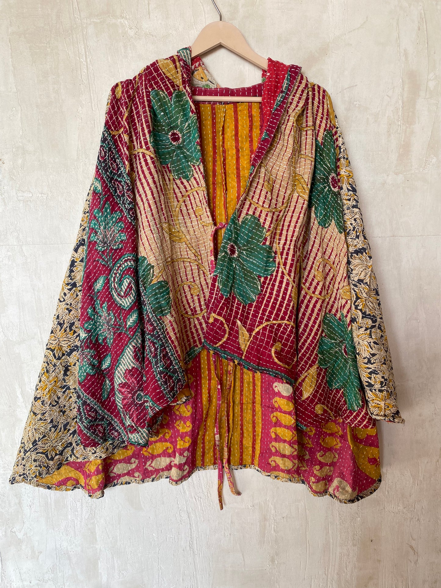 Kantha Hood Poncho KHDK 82