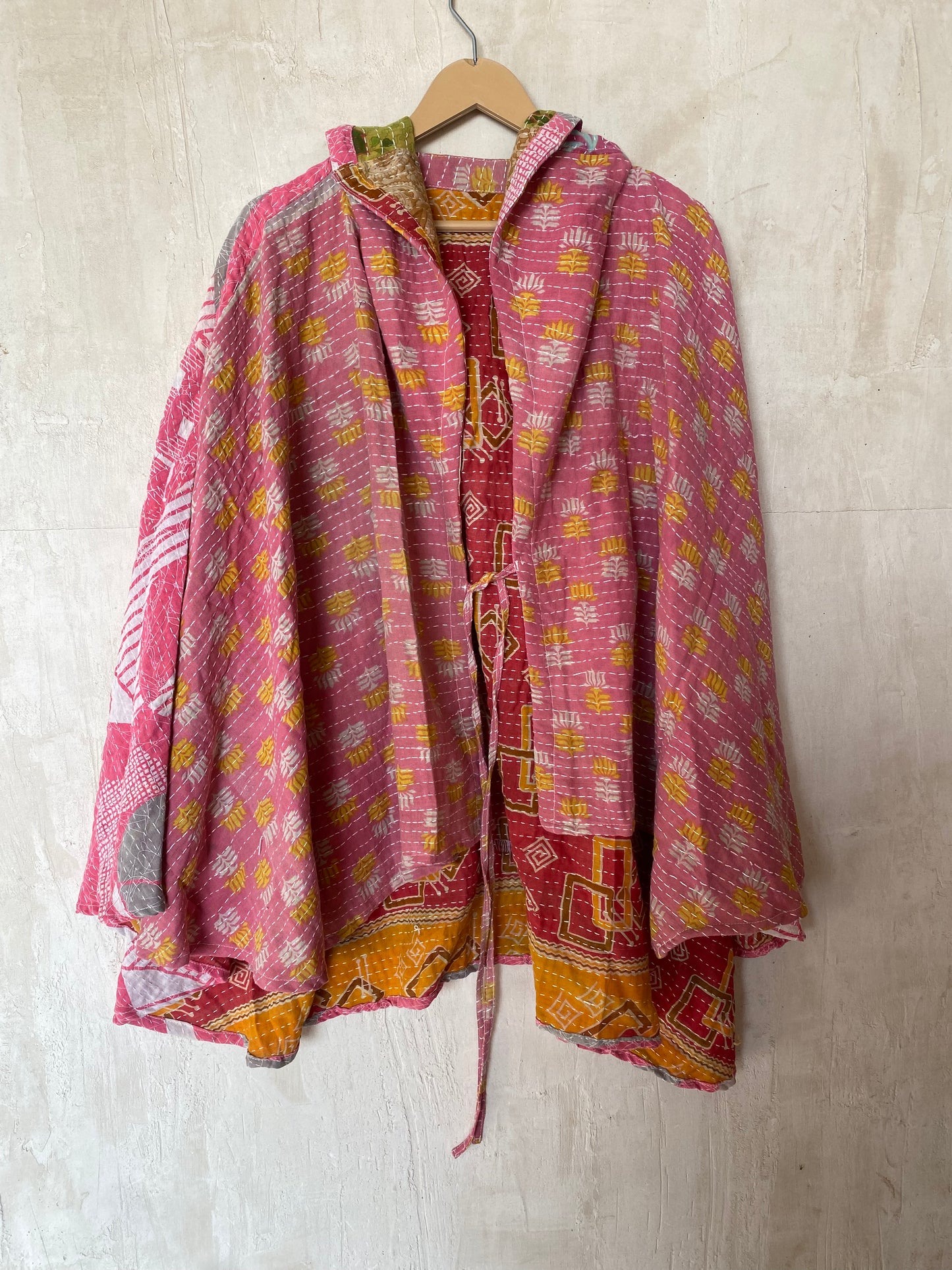 Kantha Hood Poncho KHDK 85