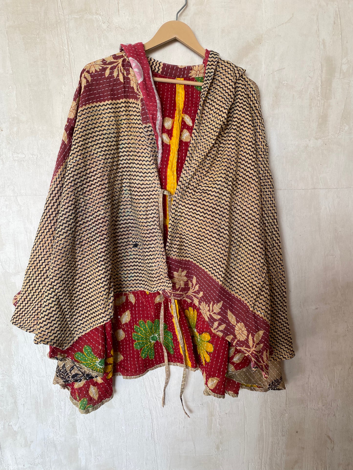 Kantha Hood Poncho KHDK 87