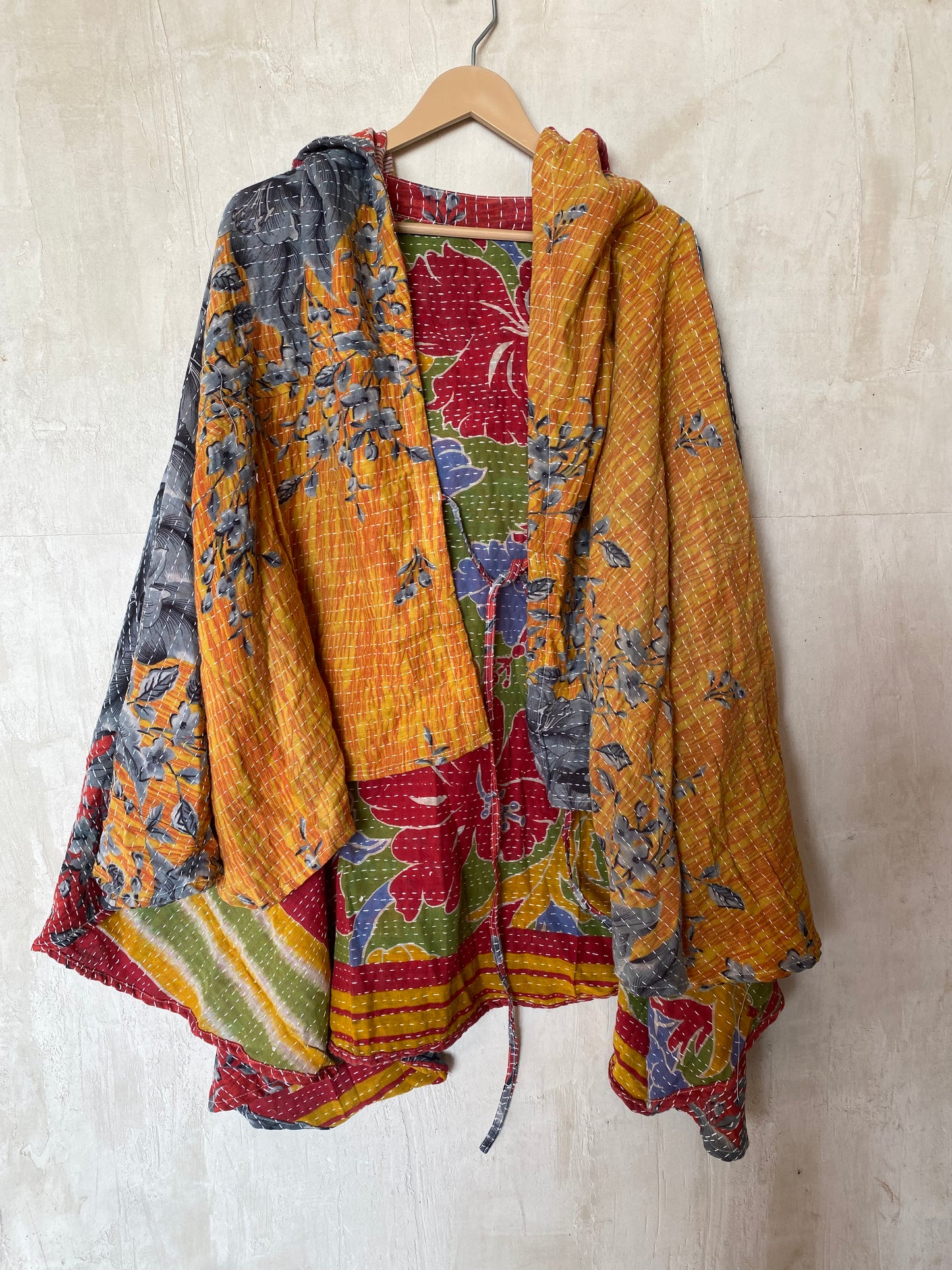 Kantha Hood Poncho KHDK 89