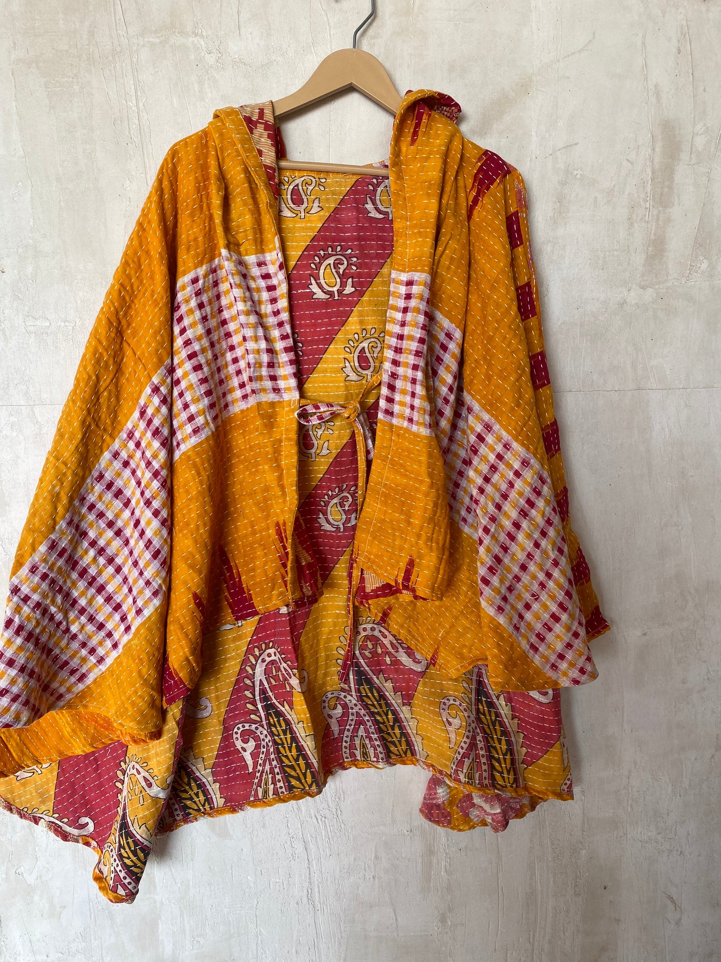 Kantha Hood Poncho KHDK 90