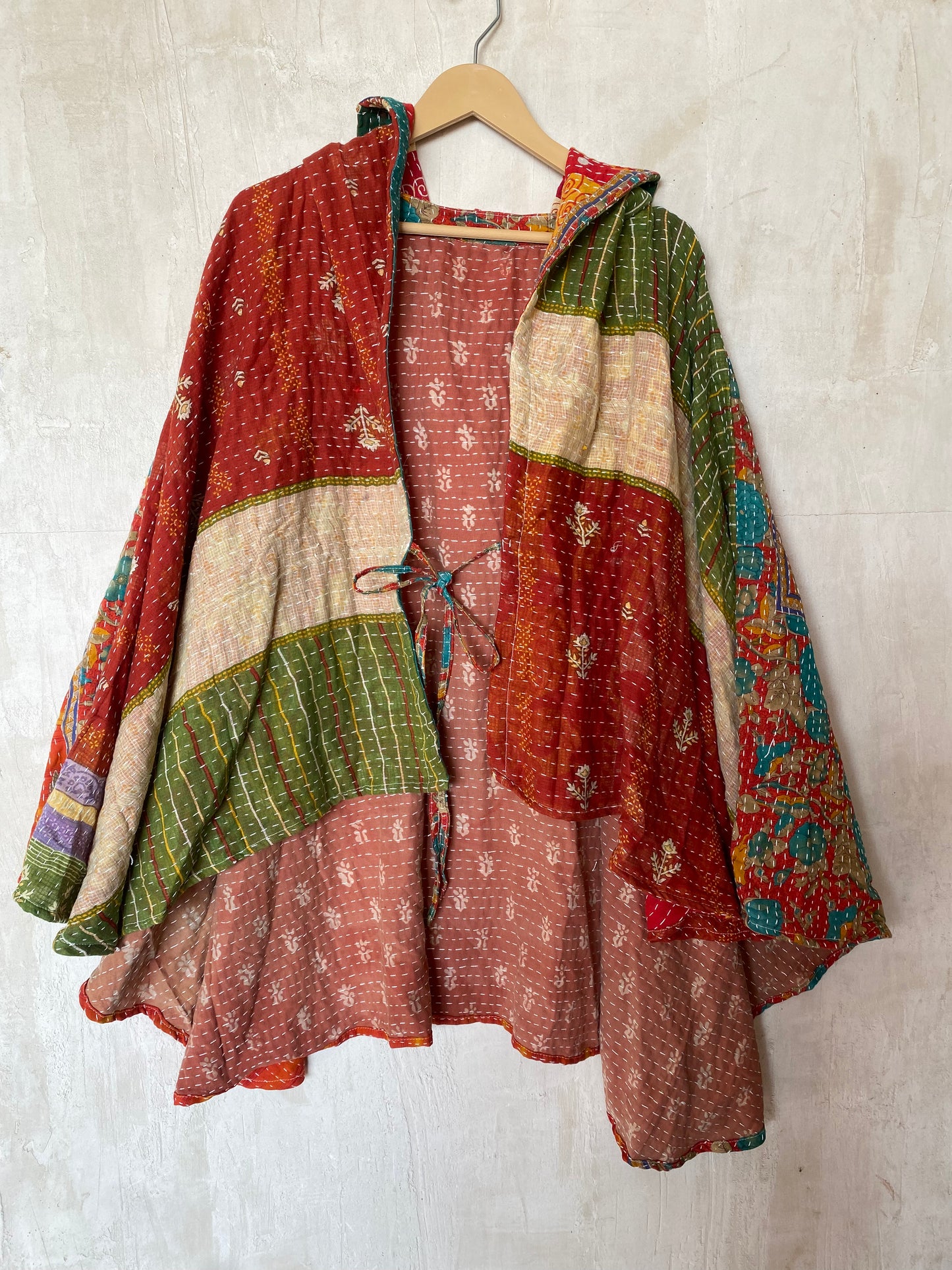 Kantha Hood Poncho KHDK 92