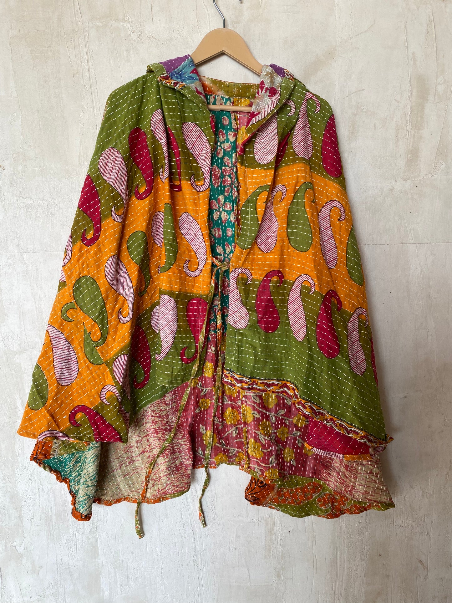 Kantha Hood Poncho KHDK 94